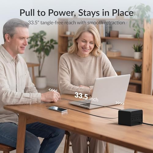 Gitryin 12-in-1 Desktop Charging Station, 260W USB Retractable GaN Charger - Image 4