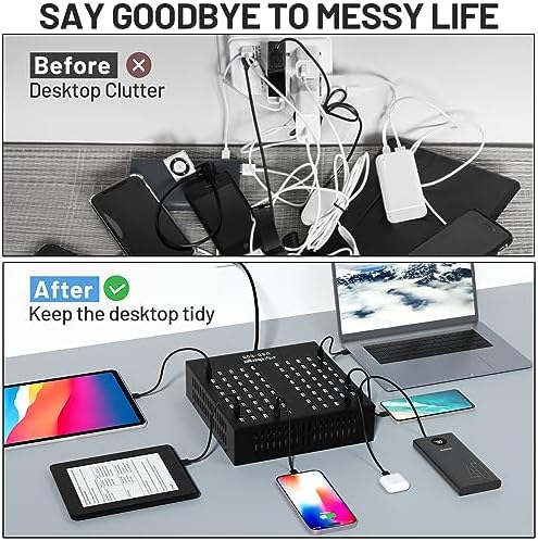 Multiple USB Charging Station, MIXILIN 80 Ports 800W(150A) Fast Charger Station with Power Switch, Desktop Charging Station for Multiple Devices Compatible with Cell Phones iPad Kindle Tablet - Image 6