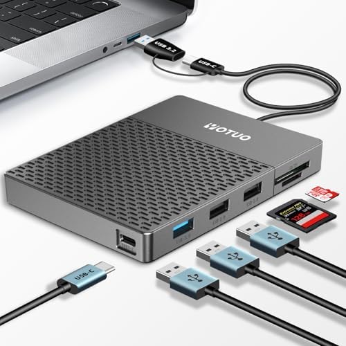 YOTUO Docking Station External Hard Drive Storage, USB-C Hub + HDD 7-in-1, USB 3.0, SD/TF Card, HDD for Windows, Mac, Android, TV, iOS (iPhone 15/16/17), Phone, Laptop, Desktop, PC (Space Black, 1TB) by YOUTO