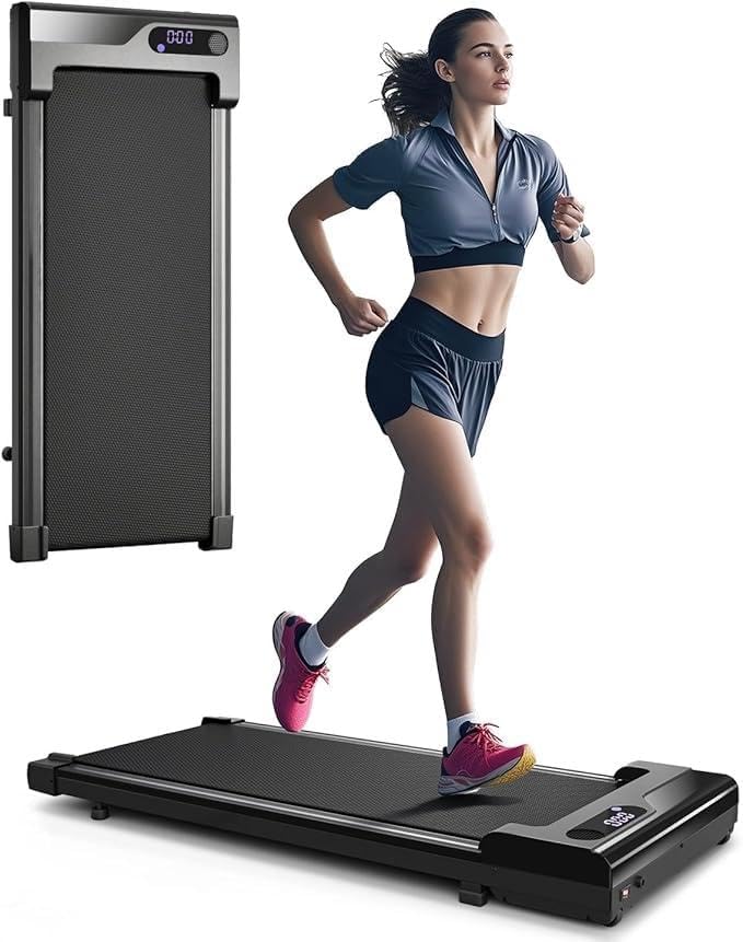 Walking Pad Treadmill for Home - Under Desk Treadmills Portable Mini Compact Walk Pads for Small Spaces Office Indoor Apartment Floor Flat Running Machine with Remote Quiet Lightweight by Unknown