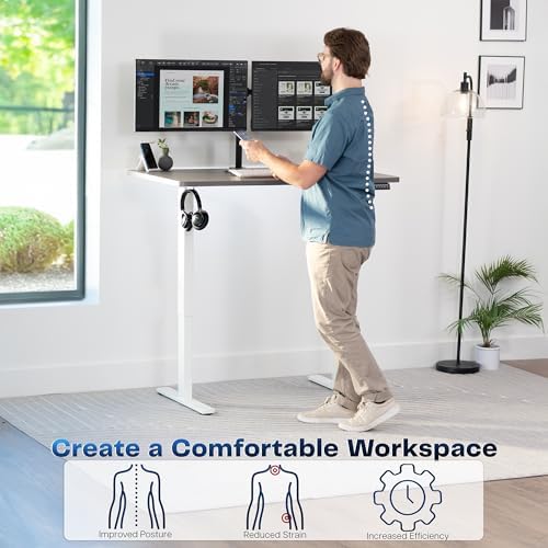 VIVO Dark Gray 48 x 30 in Standing Desk, DESK-KIT-1W5G - Image 4