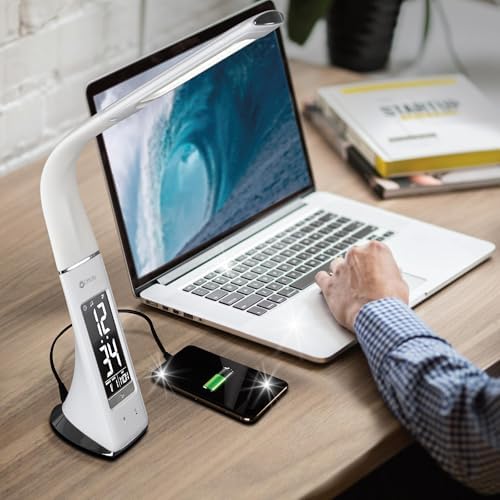 OttLite Thrive ClearSun LED Lamp with USB, White - Image 5