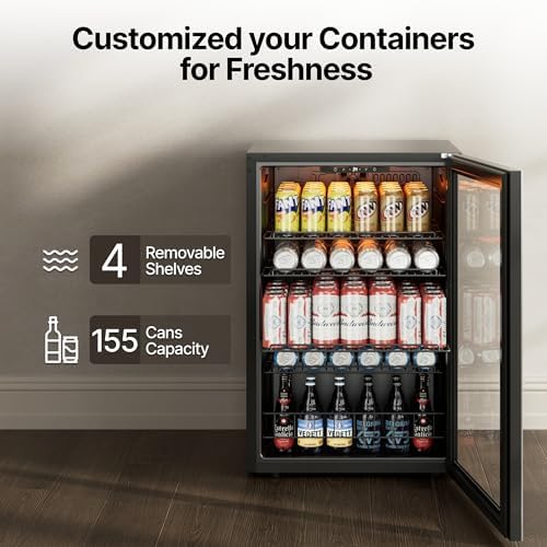 Ca'Lefort 155 Cans Mini Fridge, Beverage Refrigerator Cooler for Drink/Beer - Image 5