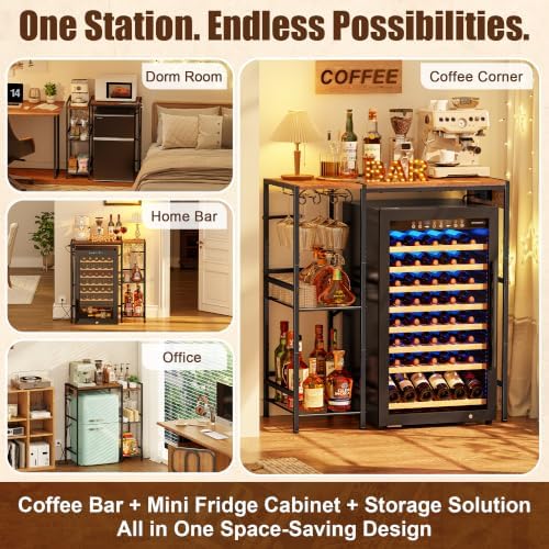 Yuyetuyo Mini Fridge Stand Shelf with Storage for Dorm and Kitchen - Image 6