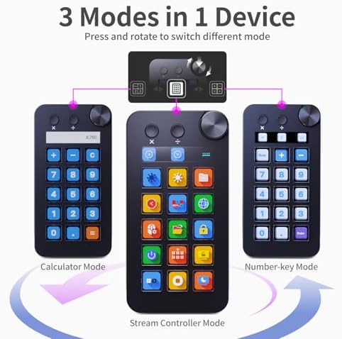 TreasLin VSDinside Stream Controller Deck with 18 Customizable Macro Keys to Trigger Actions in OBS Twitch YouTube for Content Creators Stream Dock Compatible with PC & Mac N1 Black Macro Keypad - Image 2