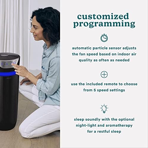 Homedics 5-in-1 UV-C Air Purifier - 360-Degree HEPA Filter for 1,593 Sq Ft, Extra Large Air Purifiers for Bedroom and Home, Essential Oil Pads, Built-In Timer, 5 Speed Settings for Large Rooms, Black - Image 5