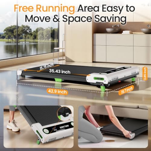 Akluer Walking Pad with Incline Under Desk Treadmill for Home Office - Image 3