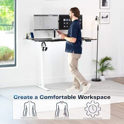 VIVO Black Carbon Fiber 63 x 32 in Standing Desk, DESK-KIT-1W1R - Image 4