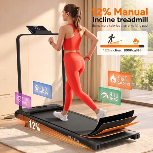 ANCHEER Incline Walking Pad with Handle Bar, Foldable Treadmill-Home/Office - Image 3
