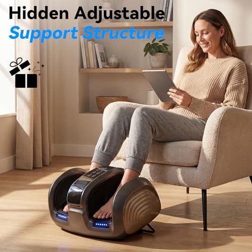 Shiatsu Foot and Calf Massager with Heat Compression, Feet Kneading Massage Machine Delivers Relief for Tired Muscles & Plantar,Pain Relief,Deep Kneading Therapy-Ideal Gifts for Women Men Dad - Image 6