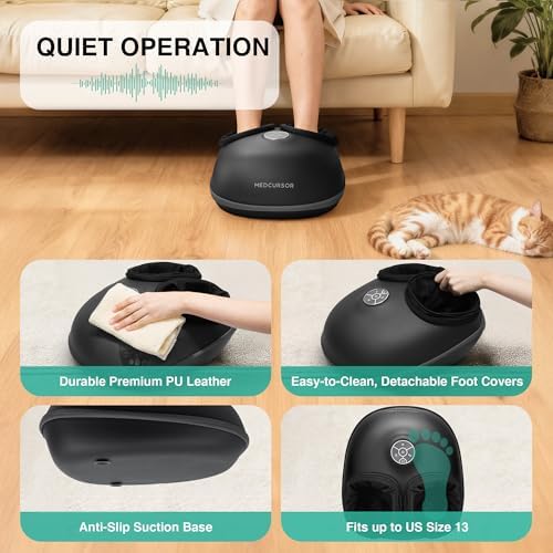 Medcursor Foot Massager with Heat - 2026 Upgraded Shiatsu Deep Kneading Machine, Multi Air Compression Intensity, Smart APP Mobile Remote Control, Feet Massage for Mom Women - Image 5