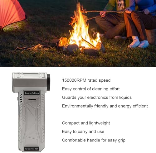 Electric Air Duster, 150000RPM Rechargeable Handheld Turbine Fan, 8000mAh Battery, ABS Material, 5.9x2.8 Inch - Image 4