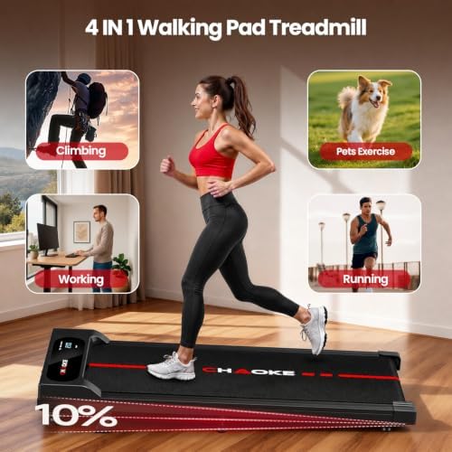 Walking Pad Treadmill for Home, Built-in Speaker, 6.2MPH Under Desk Walking Pad with 10% Incline, 2.75HP Portable Walking Pad with APP, 330LBS Capacity, Remote Control, 12 HIIT Programs - Image 7