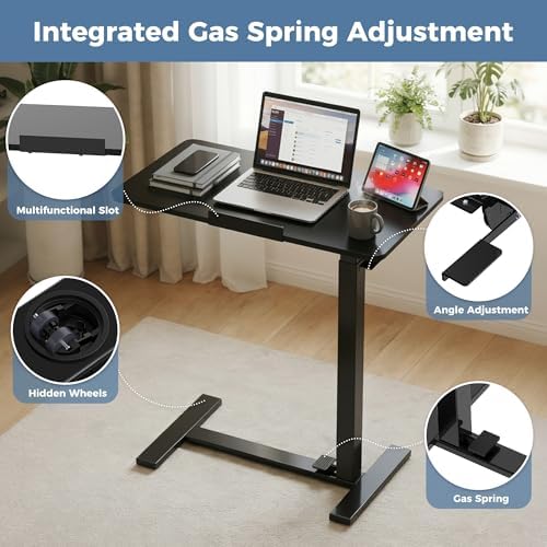 DUMOS Mobile Standing Desk, Bedside Table, Overbed Table - Image 5