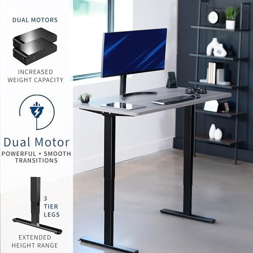 VIVO Dark Gray 55 x 28 in Standing Desk, DESK-KIT-2B55G - Image 4