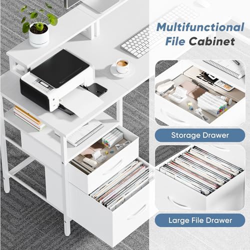 DUMOS 62 Inch L Shaped Computer Desk with Charging Station - Image 4