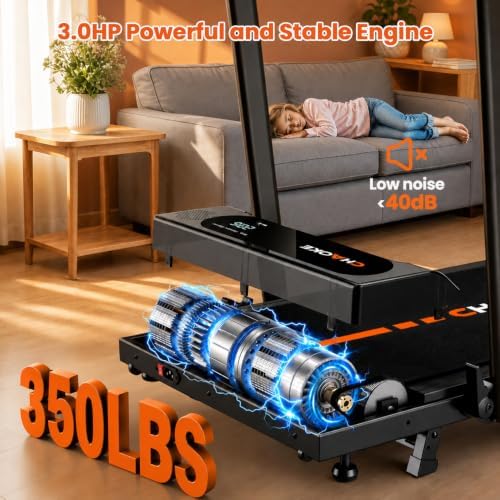 Walking Pad Treadmills for Home with 7.5MPH, Built-in Speaker, Upgrade 3.0HP Foldable Treadmills with 10% Incline, Compact Running Machine with APP, 350 LBS, LED Display, Remote Control - Image 2