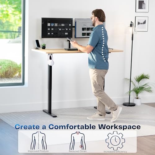 VIVO Light Wood 60 x 30 in Standing Desk, DESK-KIT-1B6C-30 - Image 4
