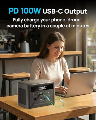 Portable Power Station 1200W Peak, 576Wh LiFePO4 Battery Solar Generator - Image 6