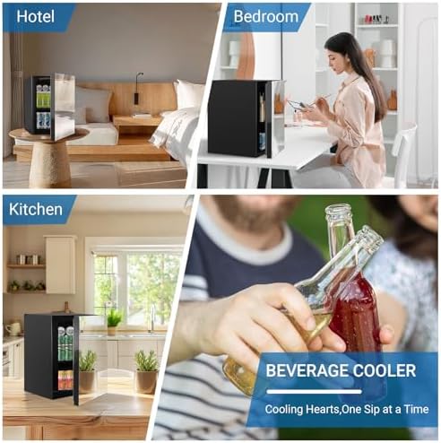 Erivess Compact Beverage Refrigerator, 26 Can/0.65 Cu Ft Mini Fridge,Mirror - Image 5