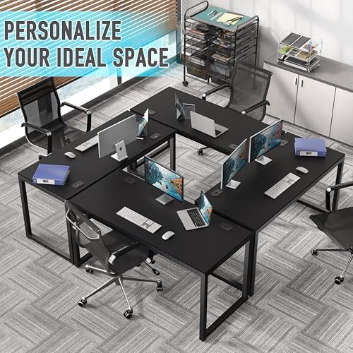 SHW 55-Inch Commercial-Grade Office Computer Desk, Black - Image 6