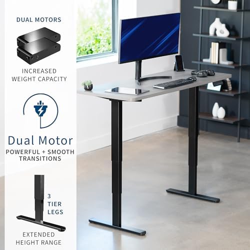 VIVO Dark Gray 60 x 24 in Standing Desk, DESK-KIT-2B6G - Image 4