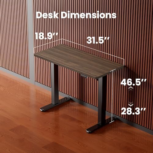 ErGear Height Adjustable Electric Standing Desk, 32 x 19 Inches Sit Stand up Desk, Memory Computer Home Office Desk, Dark Walnut - Image 3
