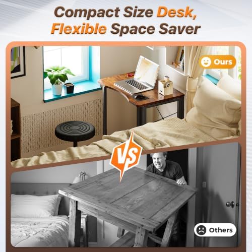 Huuger Folding Desk for Small Spaces, 23.6 Inch Foldable Computer Table - Image 3