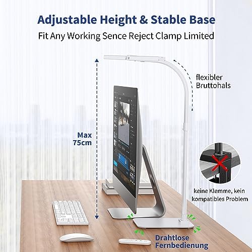 LED Desk Lamp Architect Task Light Dual Head Modern Flexible Gooseneck Tall - Image 5