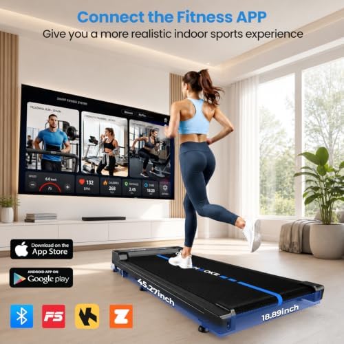 Walking Pad Treadmill for Home, Built-in Speaker, 6.2MPH Under Desk Walking Pad with 10% Incline, 2.75HP Portable Walking Pad with APP, 330LBS Capacity, Remote Control, 12 HIIT Programs - Image 2