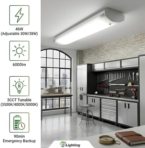 E2 Lighting G2 4ft LED Wraparound Light with Emergency Battery Backup - Image 3