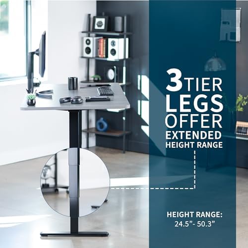 VIVO Dark Gray 71 x 36 in Standing Desk, DESK-KIT-2B7G-36 - Image 5