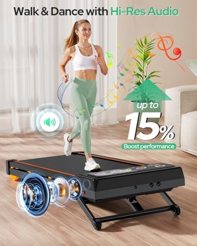 Walking Pad with 15% 12-Level Auto Incline, 450 lbs Capacity UI Screen, Rayspace 3.5HP Quiet Under Desk Treadmill with Bluetooth Speaker & Remote Control, Folding Treadmills for Home Hiking - Image 6