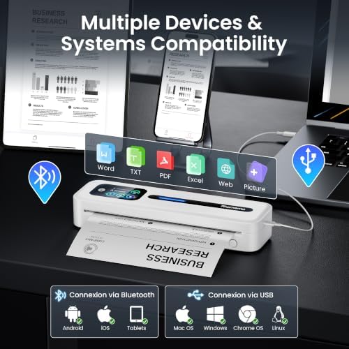 Phomemo M832D Touchscreen Portable Printer Inkless Thermal Wireless Travel - Image 6