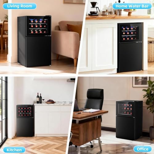 Antarctic Star 2.6 Cu. Ft Compact Beverage Refrigerator with Freezer, Mini Fridge, Adjustable Temp, Reversible Door, LED Light for Home Office Bar Bedroom - Image 6