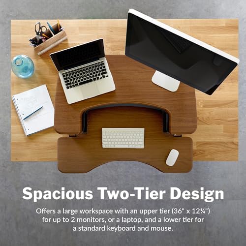 Vari Pro Plus 36 Standing Desk Converter – Spring-Loader Lift – Walnut - Image 5