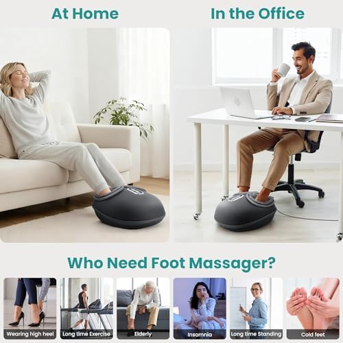 Nekteck Shiatsu Foot and Cordless Neck Massager with Heat Combo for Pain Relief Deep Tissue, Body Relaxation Tools Gifts for Him Her - Image 5
