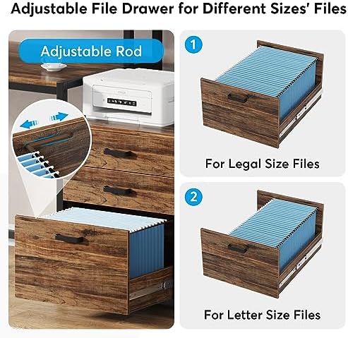Tribesigns 63 Inch Computer Desk with File Drawer Cabinet, Ergonomic Desk - Image 5