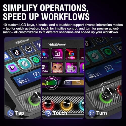 VSD N4 Pro Stream Controller Streaming Deck, Audio and Studio Controller - Image 5