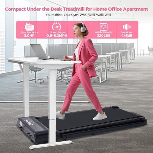 Compact Walking Pad Treadmill with Handle Bar and Incline for Home, 2026 Upgrade Portable Walking Treadmill with Handles, 3.0HP Walking Pad for Exercising, 0.6-7.6MPH, 350LBS - Image 6