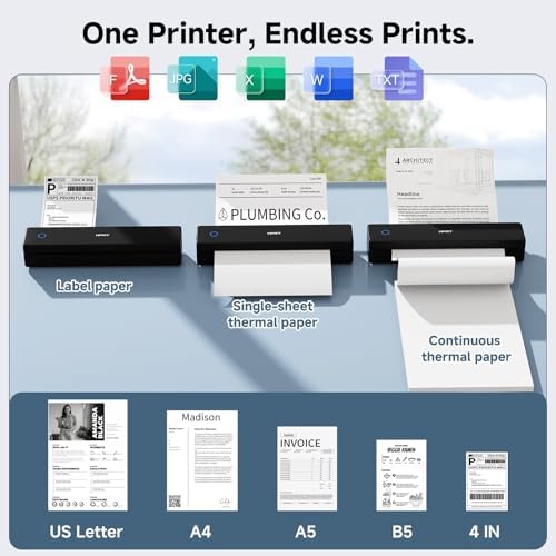 HPRT Inkless Portable Thermal Printer Wireless for Travel,MT620 Pro,300 DPI - Image 6