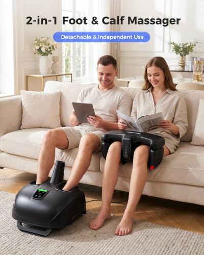 EaseZen Foot and Calf Massager with Heat, 2 in 1 Detachable for Neuropathy - Image 2