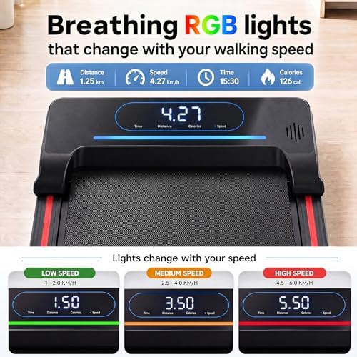 JUKER Walking Pad Treadmill Under Desk with Incline, RGB & Bluetooth - Image 3