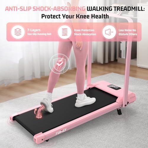 FUNMILY Upgrade Walking Pad Folding Treadmill with 12%/15% Incline & Handle Bar, 3.5HP Foldable Under Desk Compact Treadmills for Home/Office/Gym, 400+lb Capacity, Shock Absorption - Image 5