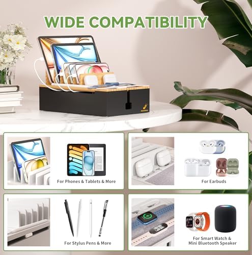 Pezin & Hulin Charging Station, Natural+Black (No USB Charger and Cables) - Image 5