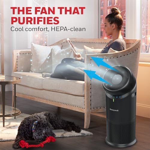 Honeywell Allergen Plus 3-in-1 HEPA Fan Air Purifier, Circulator, Black - Image 6