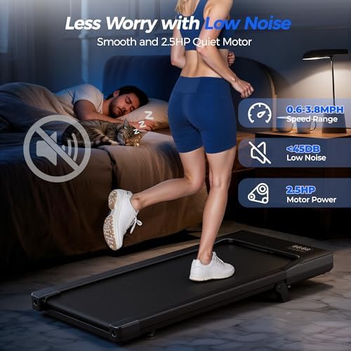 Superun Walking Pad with 6% Incline, Under Desk Treadmill, 3 in 1 Portable Treadmills for Home with Remote Control LED Display, 2.5 HP Quiet Mini Treadmill for Office Home Use, 300 Lbs Capacity - Image 6