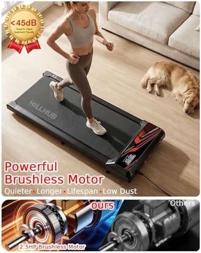 Walking with Incline Pad and Handle Bar, 2.5HP Low Noise Treadmill, 270lbs - Image 4