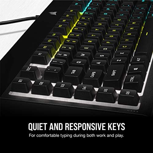 CORSAIR K55 RGB PRO - Dynamic RGB Backlighting - Six Macro Keys with Elgato Stream Deck Software Integration - IP42 Dust and Spill Resistant - Detachable Palm Rest - Dedicated Media and Volume Keys - Image 6