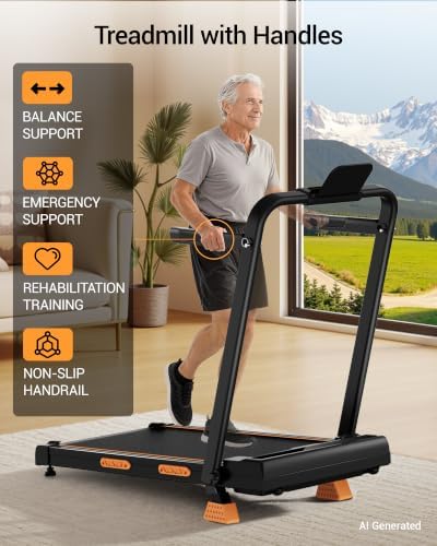 16% Incline Walking Pad Treadmill, 3-in-1 Under Desk Treadmill with Handles - Image 5